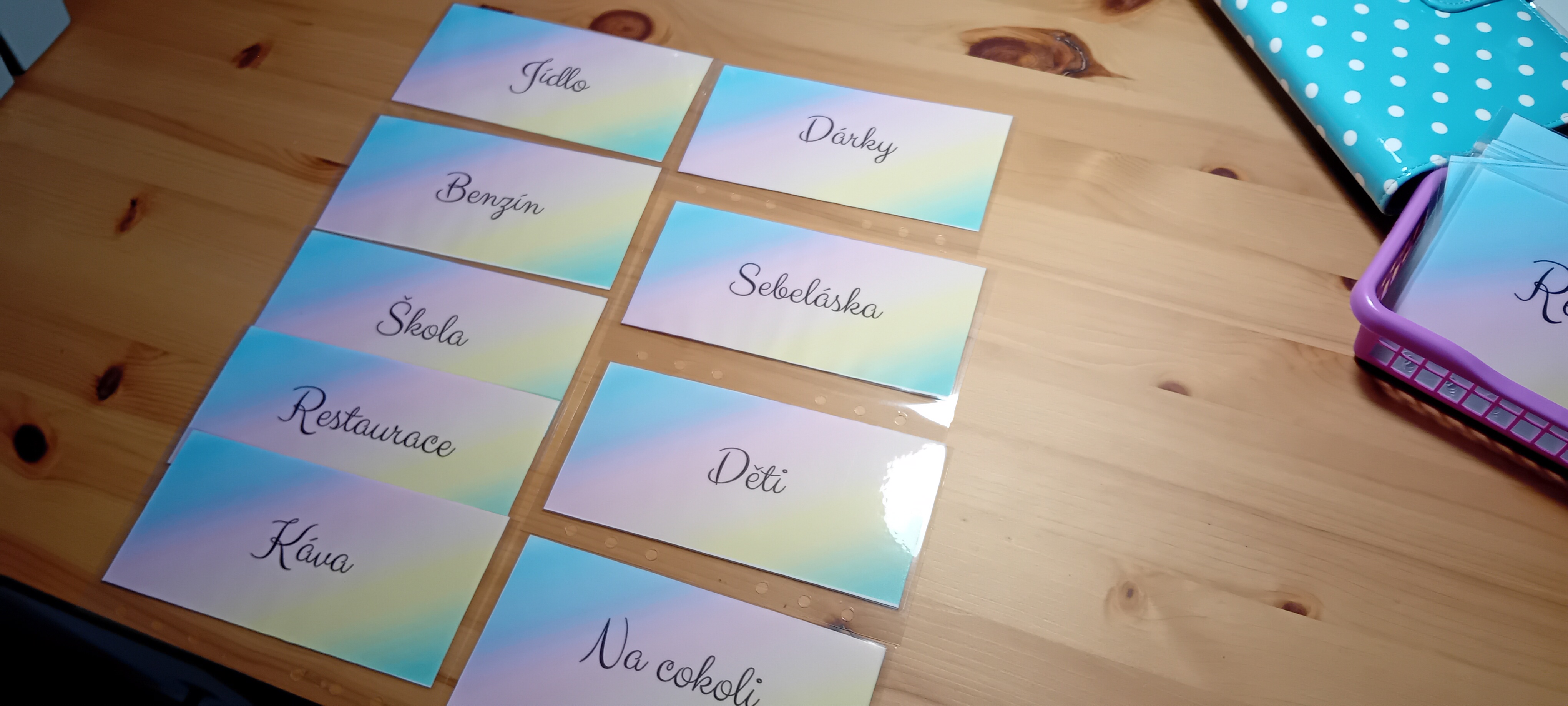 Obálky do pořadačů A6
